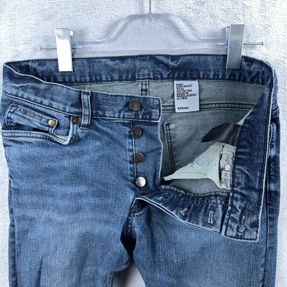 H&M Skinny Jeans Women's Size 31/32 Slim Low Waist Mid Rise Blue Denim - Picture 4 of 11